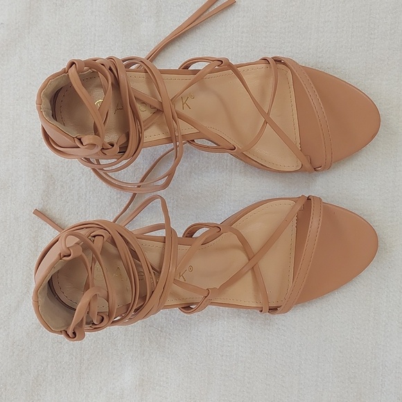 ALLEGRA K strappy straps lace-up stiletto heeled sandals NWOT - Picture 6 of 11